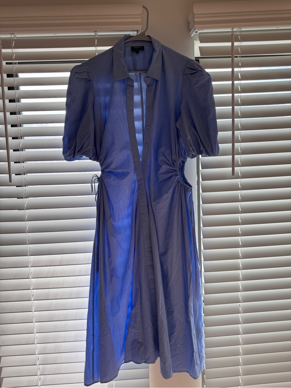 Bardot Sky Blue Puff-Sleeve Maxi Dress - Picture 8 of 9